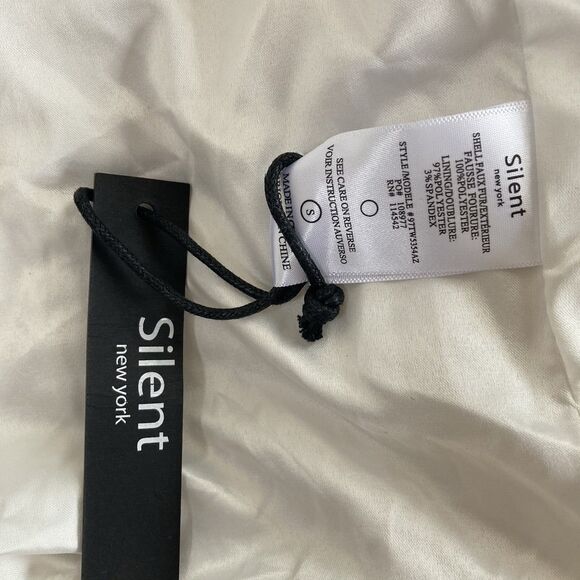 SILENT NEW YORK Women's Ivory Faux Fur Cropped Open Jacket - Small NWT - Picture 5 of 6